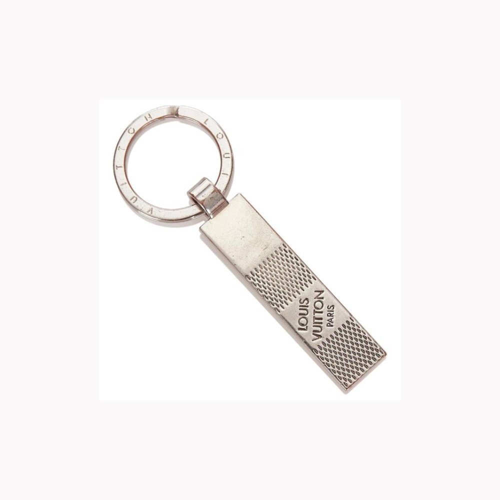 Louis Vuitton M67918 Silver Damier Keychain Keyring Key Charm Pendant 80lk52s